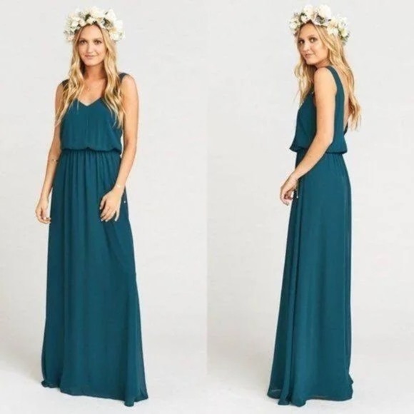 Show Me Your MuMu Emerald Green Kendall Maxi Dress Medium - Picture 5 of 7